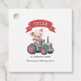 Étiquettes Cadeau Cute Farmhouse Animaux Cochon fête d'anniversaire