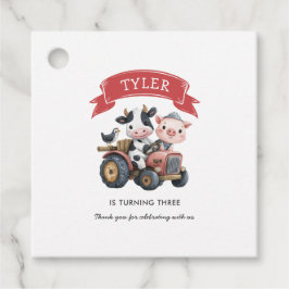 Étiquettes Cadeau Cute Ferme Animaux Vache Cochon Anniversaire