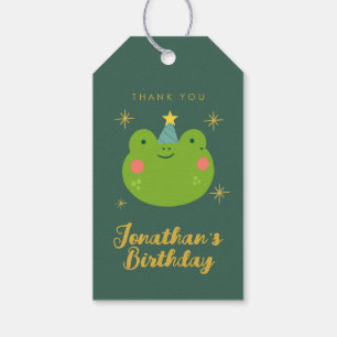 Étiquettes-cadeau Cute Frog Anniversaire merci