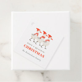 Étiquettes Cadeau Cute Funny Red Winter Quacking Christmas Canards