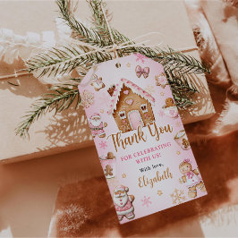 Étiquettes-cadeau Cute Gingerbread House Girl Birthday Party