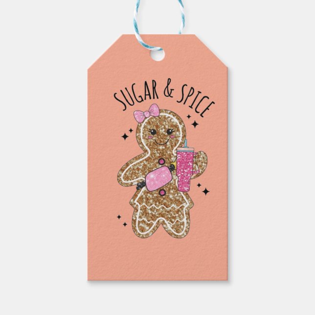 Étiquettes-cadeau Cute girly gingerbread plates (Devant)