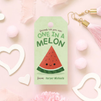 Étiquettes-cadeau Cute Green Watermelon School Salle de classe Valen