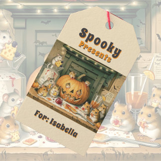 Étiquettes-cadeau Cute Halloween Hamster Snack Party