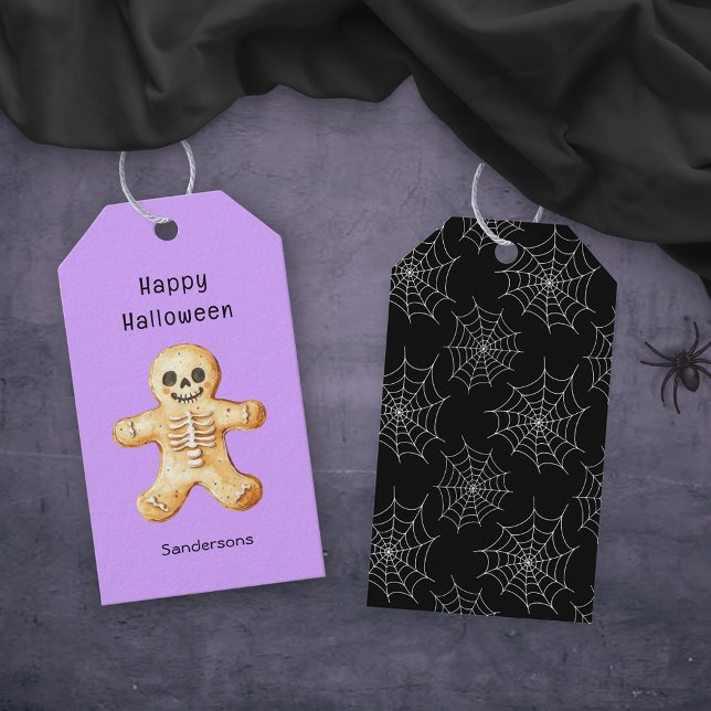 Étiquettes-cadeau Cute Halloween Skeleton Cookie (Créateur téléchargé)