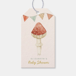Étiquettes-cadeau Cute Hello Baby Baby shower de champignons