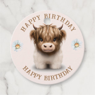 Étiquettes Cadeau Cute Highlands Scottish Cow