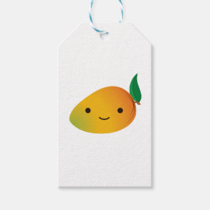 Étiquettes-cadeau Cute Kawaii Mango souriant