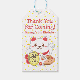 Étiquettes-cadeau Cute Kawaii Oriental Lucky Chat fête d'anniversai