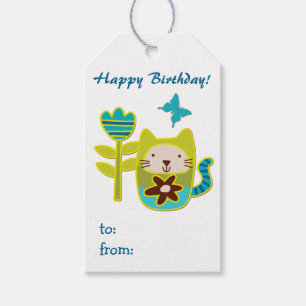 Étiquettes-cadeau Cute Kitty Chat Anniversaire