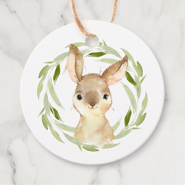 Étiquettes Cadeau Cute lapin lapin Merci (Devant)