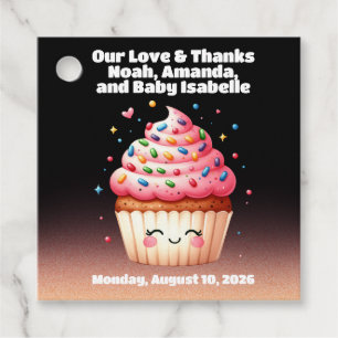 Étiquettes Cadeau Cute L'il Cupcake Sprinkings Baby shower Bienvenue
