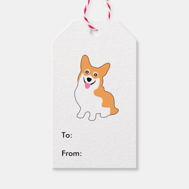 Étiquettes-cadeau Cute Little Corgi (Devant)