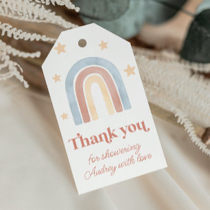 Étiquettes-cadeau Cute Little Rainbow Boho Baby shower Merci