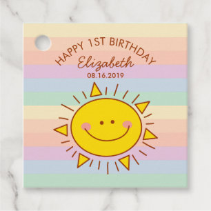 Étiquettes Cadeau Cute Little Sunshine Baby First Birthday Party