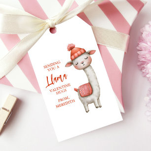Étiquettes-cadeau Cute Llama Saint-Valentin, Enfants en classe