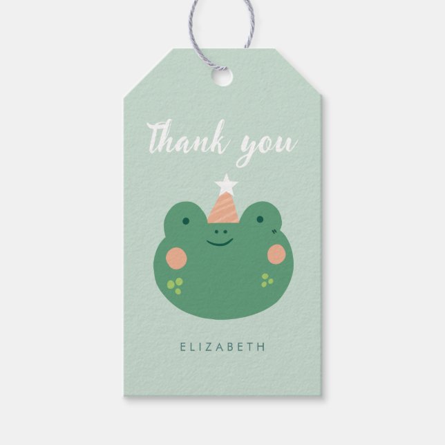Étiquettes-cadeau Cute Magic Frog Anniversaire  (Devant)
