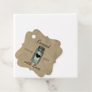 Étiquettes Cadeau Cute Mason Jar Canalisé Avec L'Amour Dated Kraft