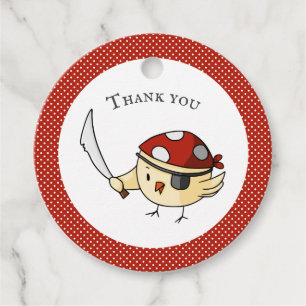 Étiquettes Cadeau Cute Merci Pirate Thème Personnalisé Oiseau