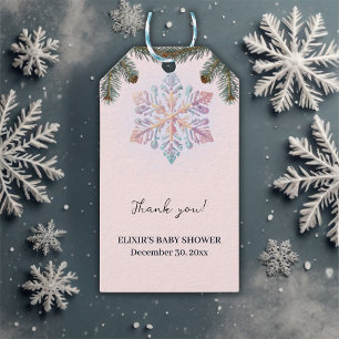 Étiquettes-cadeau Cute Moderne Snowflakes hiver Baby shower mignon