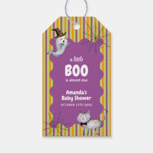Étiquettes-cadeau Cute Moderne Un Petit Boo Ghost Baby shower Chat