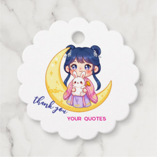 Étiquettes Cadeau Cute Moon Bunny Girl 