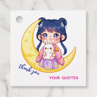Étiquettes Cadeau Cute Moon Bunny Girl 