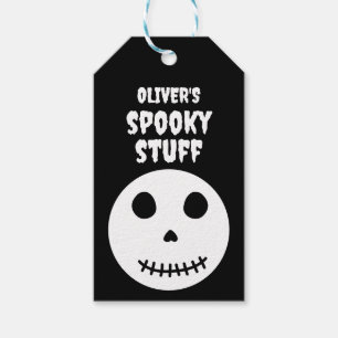 Étiquettes-cadeau Cute Noir Éffrayant Stuff Enfants Halloween Crâne