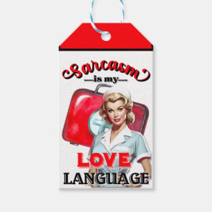 Étiquettes-cadeau Cute Nurse Pinup_ Love