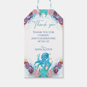 Étiquettes-cadeau Cute Ocean Sea bébé Octopus coloré Tags cadeaux