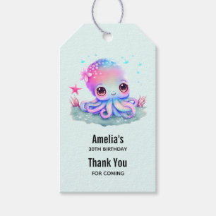Étiquettes-cadeau Cute Octopus Sea Creator Merci d'événement