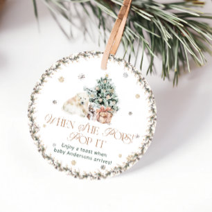 Étiquettes Cadeau Cute Ours Polaire Pop'it When She Pops Baby shower