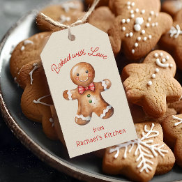 Étiquettes-cadeau Cute pain d'épices Homme de vacances personnalisée