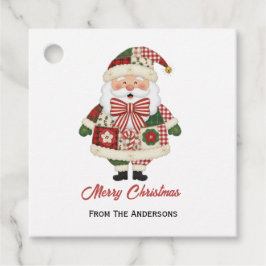 Étiquettes Cadeau Cute Personalized Santa Christmas Holiday