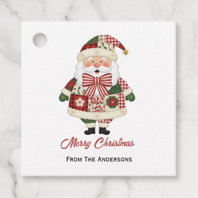 Étiquettes Cadeau Cute Personalized Santa Christmas Holiday (Devant)