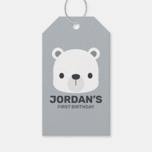 Étiquettes-cadeau Cute petit ours polaire avec nom personnalisé