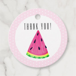 Étiquettes Cadeau Cute Pink Tropical Watermelon Merci Favoriser les 