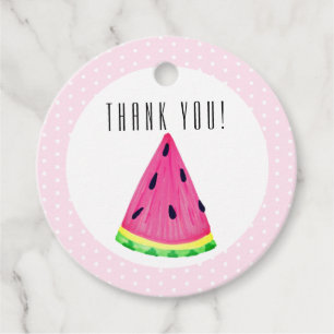Étiquettes Cadeau Cute Pink Tropical Watermelon Merci Favoriser les 