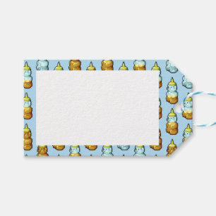 Étiquettes-cadeau Cute Pixel Art Honey Bouteilles d'ours Motif