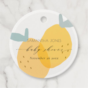 Étiquettes Cadeau Cute plaisir Citron Jaune Fruit Citrus Baby shower