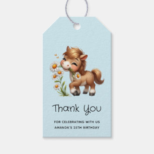 Étiquettes-cadeau Cute Pony Manger Mangeurs Merci