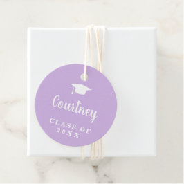 Étiquettes Cadeau Cute Purple Simple Mortier Board Moderne Graduatio