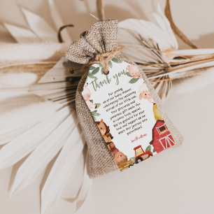 Étiquettes-cadeau Cute Rustic Farm Animaux Baby shower Merci