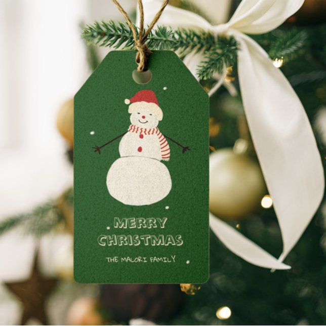 Étiquettes-cadeau Cute Snowman | Conception de Noël fantastique (Créateur téléchargé)