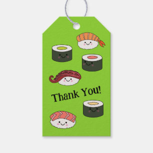 Étiquettes-cadeau Cute Sushi Enfants 1er anniversaire