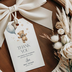 Étiquettes-cadeau Cute Teddy Bear Boy Baby shower Merci Favoriser