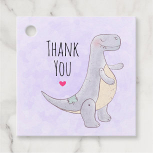 Étiquettes Cadeau Cute Tyrannosaurus Rex Dinosaur Toy Merci