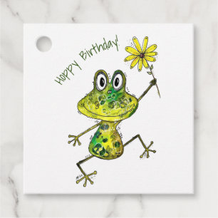 Étiquettes Cadeau Cute Whimsical Happy Frog