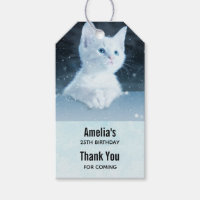 Cute White Kitten avec Blue Eyes Merci d'événement