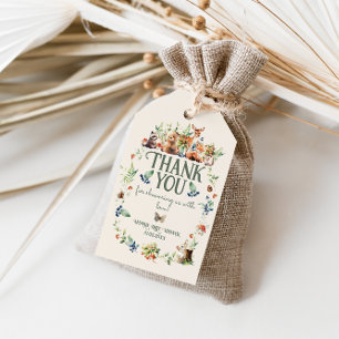 Étiquettes-cadeau Cute Woodland Animal Adventure Baby shower neutre